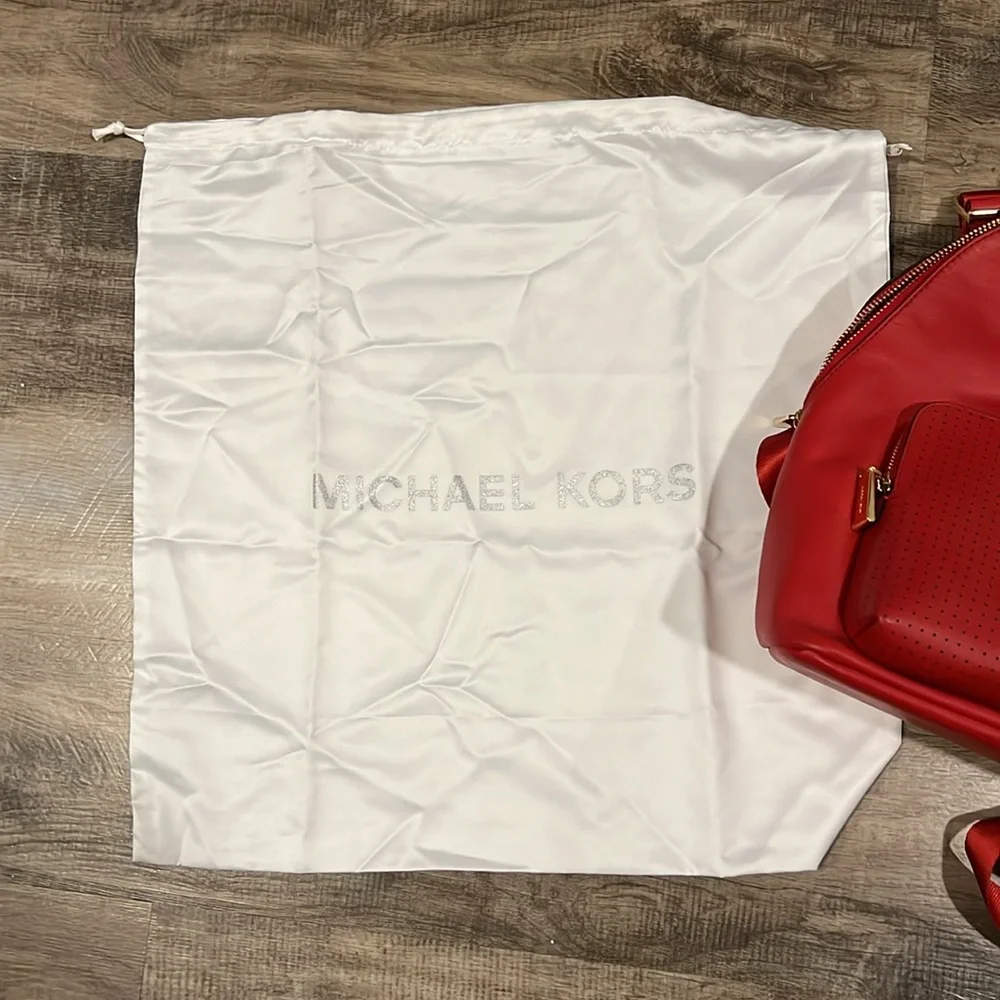 NWT Michael Kors bright red backpack